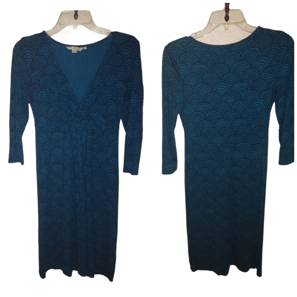 Boden blue scallop wrap midi dress size 12R